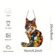 thumbnail image 6 of Dserhfy Cat Stained Art Ornament Acrylic Window Hanging Sun Catcher Colorful Cat Panel Wall Hanging Art Decor for Cat Lovers, 6 of 8
