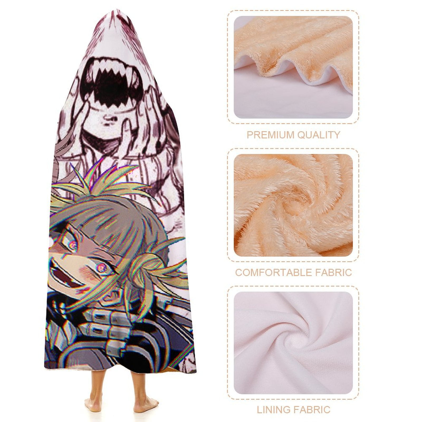 My Hero Academia Himiko Toga Wearable Blanket Cloak Arctic Velvet Hooded Blanket Soft Fuzzy Hoodie Blanket Cape for Adults Kids 40"x50"