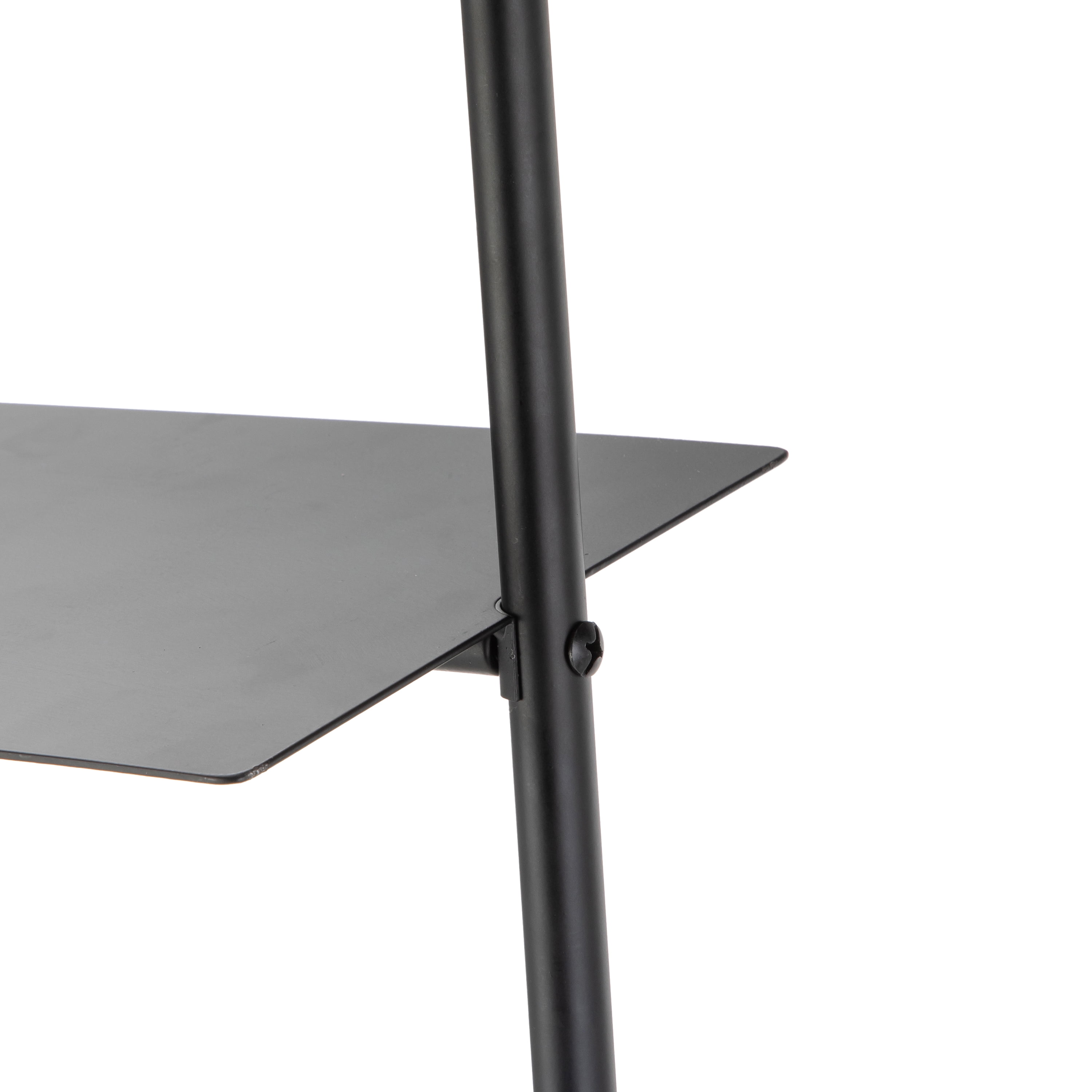 Mainstays Towel Stand Ladder with Bathroom Storage Shelf, Black