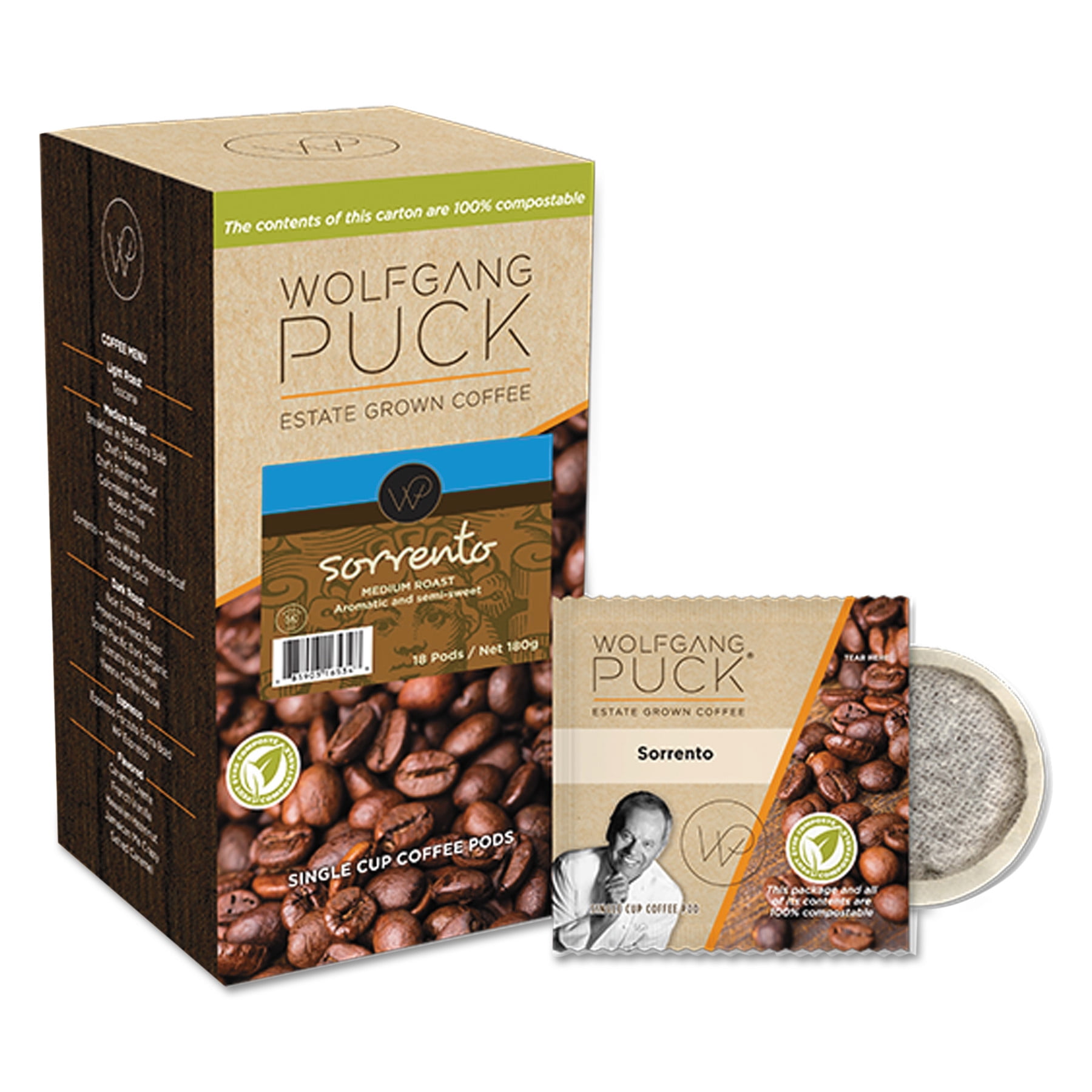 Wolfgang Puck Coffee Pods, Sorrento, 18/Box