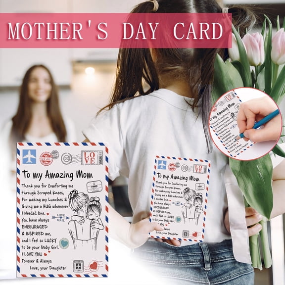 3D Acrylic Mother‘s Day Card Handmade Floral Thank You Card With Glitter Lettering Romantic Gifts for Mom Wife Grandma Home Decor Keepsake