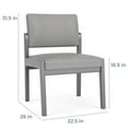 thumbnail image 4 of Lenox Wood Reception Waiting Armless Guest Chair / Black Wood / Gray / Gray, 4 of 5