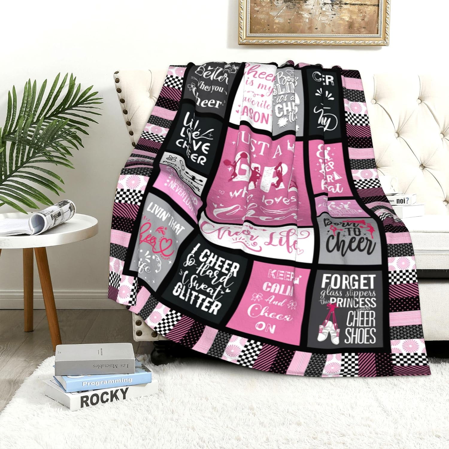 Cheerleader Gifts Blanket for Girls Women Ultra Soft Flannel Cheer Throw Blanket Merch Cheerleading Gifts for Cheer Team Cheer Lovers Stuff 60x80
