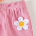 thumbnail image 7 of Xyant Toddler Baby Girl Summer Clothes Floral Print Outfit Short Sleeve T Shirt Top Bell Bottom Pants Two Piece Fall Spring Outfits (Pink,6-9 Months), 7 of 7