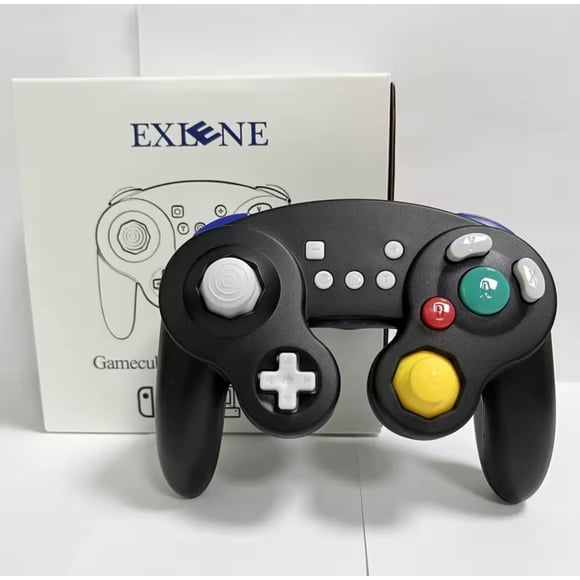 Control inalambrico recargable para nintendo switch estilo gamecube exlene negro