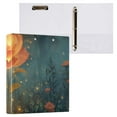 thumbnail image 3 of Flowers Leaves Light 3 Ring Binders 1.5 inch Hardcover File Folders with Interior Pockets A4 Size Organizer for School Office Hospital Set of 2, 3 of 8