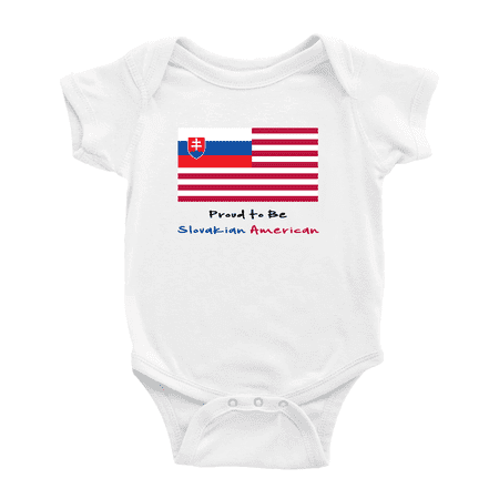 

Proud to Be Slovakian American Flag Cute Baby Bodysuit (White 3-6 Months)