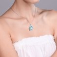thumbnail image 5 of Gem Stone King 10K White Gold Sky Blue Topaz Pendant Necklace for Women (8.70 Cttw, Gemstone November Birthstone, Emerald Cut Cut 14x10MM, with 18 inch Chain), 5 of 5