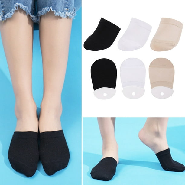 3 Pairs Women Toe Toppers Elastic No Show Half Socks Toe Cover