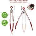 thumbnail image 2 of LEEPENENG Set Pinces Alimentaires en Silicone Pince à Huile en Silicone Grattoir Gril Barbecue Pinces à Steak Outil de Cuisson Set de 3 Pinces à Barbecue Rouges (7 "+9" +12 ", 2 of 5