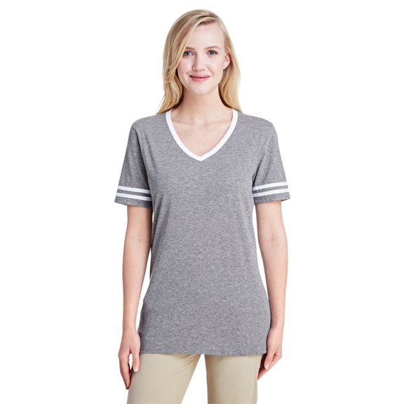 Jerzees Ladies' 4.5 Oz. Tri-Blend Varsity V-Neck T-Shirt