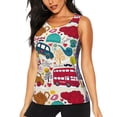 thumbnail image 1 of Balery London Symbols Camiseta sin mangas estampada ligera para mujer, tops de entrenamiento sin mangas, camisetas de yoga transpirables de secado rápido.-XX-Large, 1 of 7