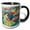 Black/White, variant on 3drose, Woman Catching Hearts from Cupids Cornucopia, 11oz Two-tone Green Mug
