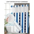 thumbnail image 4 of No Hook Cloth Fabric Shower Curtain with Snap in Liner, Coastal Shark Waterproof Shower Curtains Set with See Through Top Window, Ocean Navy Blue White Stripe Geometric Bath Curtains Shower 66"x72", 4 of 6