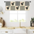 thumbnail image 3 of Farmhouse Rooster Kitchen Curtain Valance 54W x 18H Rod Pocket Chicken Farm Rustic Black White Buffalo Plaid Check Window Treatment for Living Room Bedroom Bathroom Laundry, 3 of 6