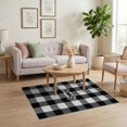 thumbnail image 3 of ODIKA 4'x6' Washable Area Rug Door Welcome Plaid Gingham Farmhouse Howdy Lettering Front Layered for Home Office, Under Desk, Non-Slip Chair-Friendly, Flatwoven, 3 of 7