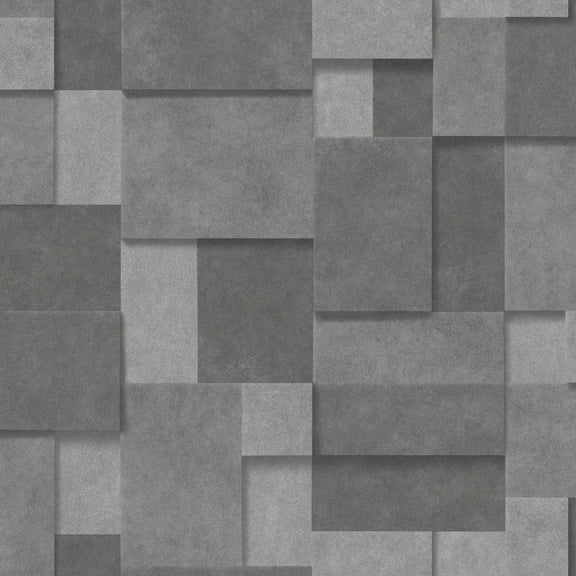 Decorline Duchamp Dark Grey Patchwork Metallic Wallpaper