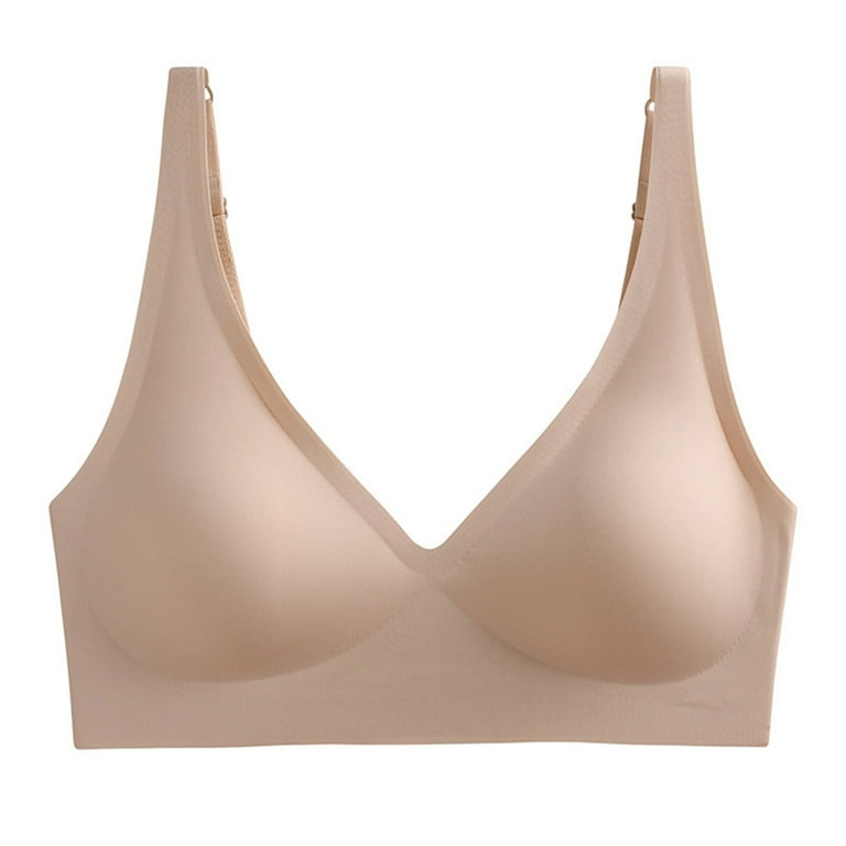 Strapless Push up Bras for Women Lingerie Traceless Solid Color Sleeping Shapermint  Bra for Womens Wirefree Beige L 
