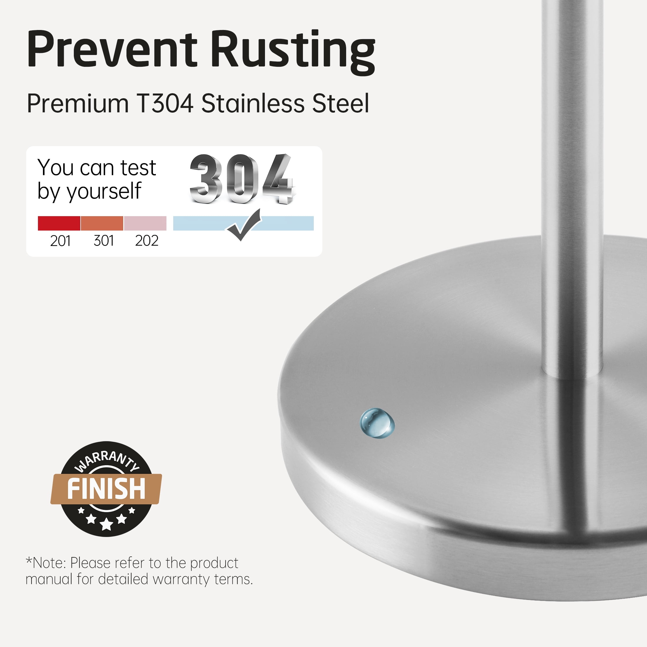 KES Toilet Paper Holder Free Standing 26" H (Taller Version), Toilet Paper Roll Holder Stand with Weighted Base for Bathroom, 18/8 Stainless Steel Brushed