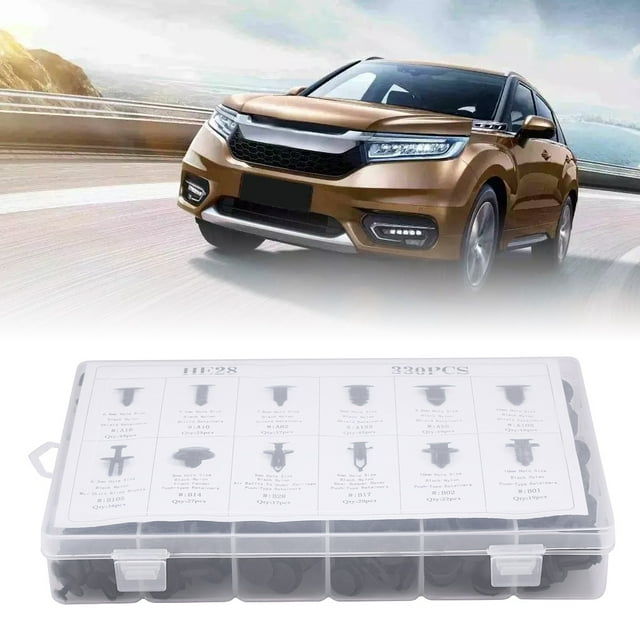 Car Body Rivet Rivet Trim, 330Pcs 12 Sizes Assorted Car Body Push Pin Rivet Trim Clip 10.8 x 6.9 x 1.8in