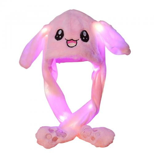 Light Up Plush Animal Hat with Moving Ears Cartoon Bunny Panda LED 