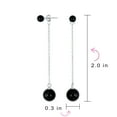 thumbnail image 4 of Bling Jewelry Womens Simple Gemstone Dangle Earrings with Black Onyx or Green Jade in Sterling Silver, 4 of 4