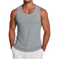 thumbnail image 3 of Mens Undershirts Summer Athletic Sleeveless Crew Neck Solid Color Tank Tops Outdoor Sport Workout Gym Pullover Shirts Activewear, 3 of 7