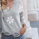 thumbnail image 2 of Suéter de punto informal de manga larga de otoño e invierno para mujer con cuello en V estampado Pompotops hdfakjf11602, 2 of 5