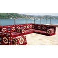 thumbnail image 2 of U Shaped Burgundy Arabic Sofa, Turkish Sofa with Floor Cushions, Diwan Sofa, Convertible Sofa Set, Diwan Sofa, Floor Cushions for Adults, 2 of 3