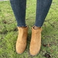 thumbnail image 6 of OKBOP Women's Wedges Ankle Boots-Beige Boots for Women Mid Calf Non Slip Shoes for Women Winter Christmas Zipper Warm Retro Womens Boots Clearance, 6 of 6