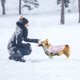 thumbnail image 3 of Chaqueta impermeable de invierno para perros, chaleco abrigado y cortavientos para perros, traje de nieve con orificio para arnés para perros y gatos pequeños, medianos y grandes (rosa, talla S)., 3 of 5
