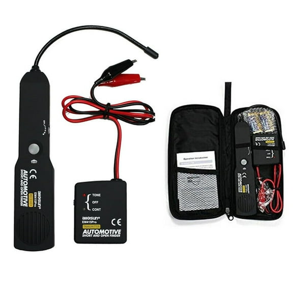 XZKING Automotive Electrical Open&Short Finder Circuit Tester Power Probe Circuit Finder Detector Tone Generator Cable Wire Breaker Tracker Circuit Fault Finder DC 6-42V Car Diagnostic Tool (EM415PRO)