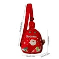 thumbnail image 3 of Christmas Gift Bag, Crossbody Purse, Small Portable Santa Claus Holiday Treat Storage, Red Green Cloth Fabric Durable Festive Accessory, 3 of 7
