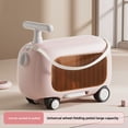 thumbnail image 3 of Kids Ride On Luggage, Ride On Suitcase for Kids with Wheels, Lightweight Toddler Rideable Small Suitcase Riding Luggage for Travel Children, 3 of 7