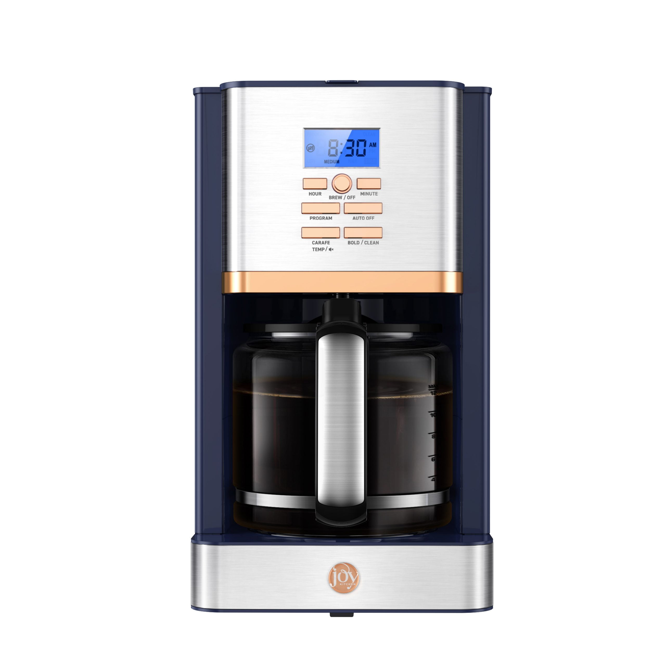 JOY Kitchen 12Cup Digital Programmable Drip Coffee with Glass Carafe