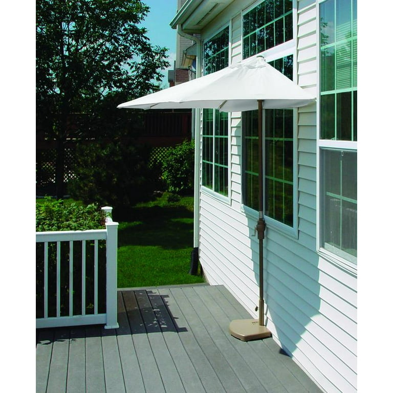 9 ft off the wall patio umbrella Blue Star OFF-THE-WALL BRELLA Sunbrella Half Umbrella, 9'-Width, Natural  Canopy