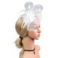 thumbnail image 2 of Womens Fascinators Hats CQXIDFH Rhinestone Flapper Headband, Stylish Black Formal Hair Accessories for Party (White, One Size), 2 of 7