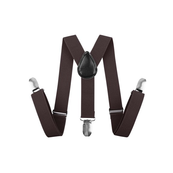 Boys Kids Suspender Adjustable Elastic Y Back, Dark Coffee, 22"