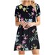 thumbnail image 1 of Mini vestido de playa con estampado floral de manga corta y cuello redondo bohemio informal sexy de verano para mujer Pompotops  hdfakjf2472, 1 of 4