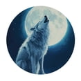 thumbnail image 4 of WYYP The Hungry Appearance of the Wolf Searching for Food, the Fierce Hunter Round Tablecloth Waterproof Resistant Fabric 100% Polyester Fiber Great for Home Kitchen/Parties/Holiday Dinner White, 4 of 8