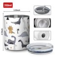 thumbnail image 4 of 12oz Coffee Tumblers Gray Brown Dinosaurs Palms Pattern Stainless Steel Vacuum Insulated Travel Tumbler Coffee Cups Mug with Lid and Straw with Cleaning Brush for Cold & Hot Drinks, 4 of 5