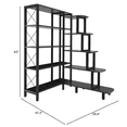 thumbnail image 6 of NBTiger 5- Shelf Study Corner Bookshelf, L-Shaped Large Reversible Bookcase Storage Organizer Open Display Freestanding Storage, Black, 6 of 7