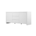 thumbnail image 3 of Benjara Ross 63" Buffet Console Cabinet- 2 Doors and 3 Drawers- White Wood, 3 of 6