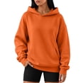 thumbnail image 2 of Women's Oversized Hoodies Drop Shoulder Fleece Long Sleeve Hooded Sweatshirts Fall Winter Causal Solid Pullover Hoodies, L, 2 of 6