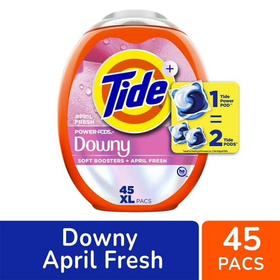 Tide Power Pods With Downy April Fresh Laundry Detergent Pods, 45 ct