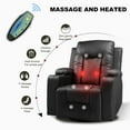 thumbnail image 6 of COMHOMA Swivel Rocker Recliner Chair,, 35.8" Wide PU Leather Rocking Sofa with Heated Massage, Black, 6 of 8