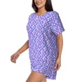 thumbnail image 3 of Womens Pajama Sets With Pocket, violet purple Fish scale Lounge Sets Short Sleeve Sleepwear PJ Sets for Women, 3 of 6