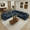 Blue, variant on Eyisean 118.2" Corduroy Modern V Shaped Corner Sofa, Comfy Modular Sectional Cloud Couch with Pillows, Deep Seat Upholstered Sofa Set, Fluffy Boneless Couches for Living Room, No Assembly