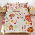 thumbnail image 6 of 3 Pcs Soft Bedding Set, Includes 1 Duvet Cover with Zipper And 2 Pillow Shams,Lollipop Food Candy Queen(90"×90"), 6 of 8