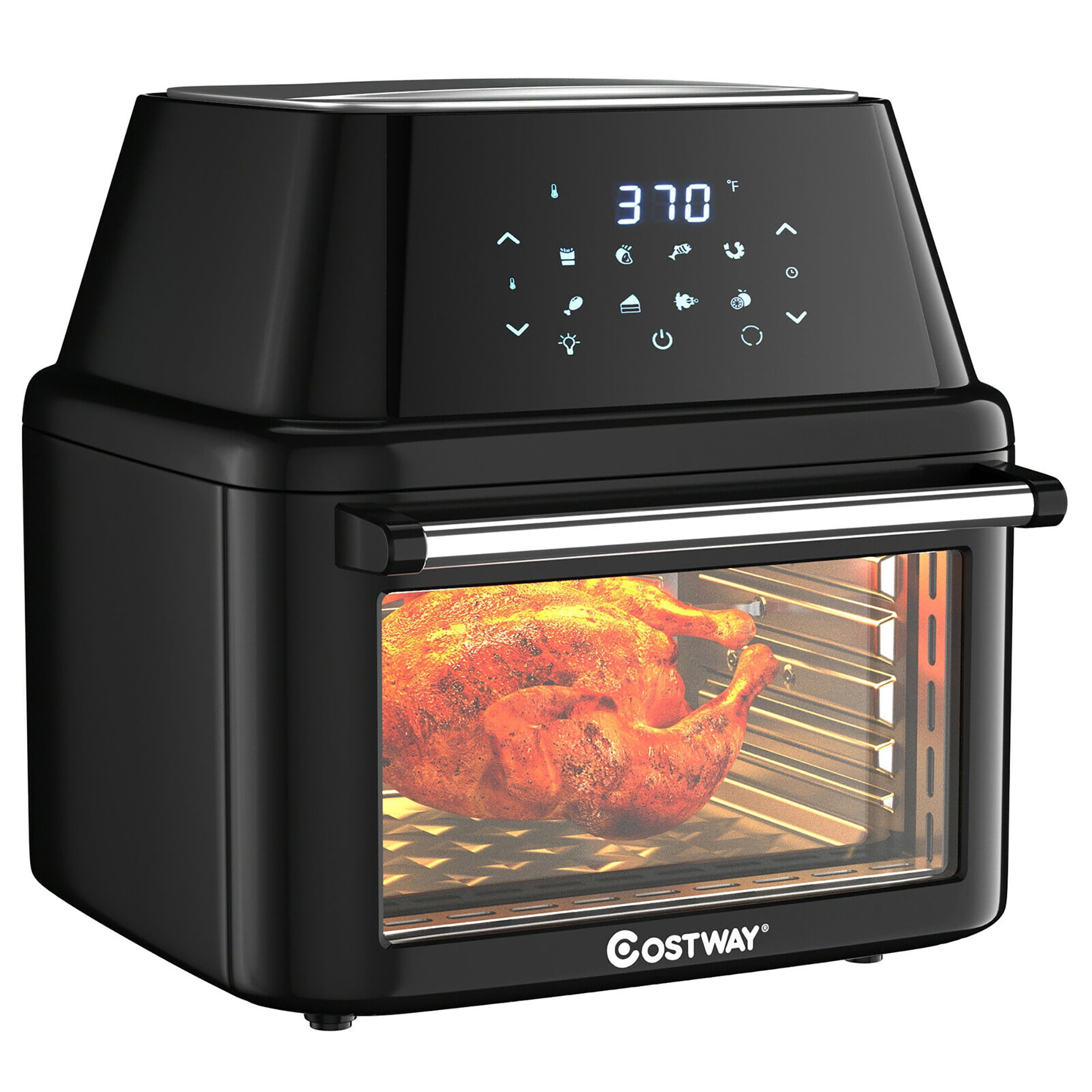 Air Fryer Oven 10 QT 7-in-1 Rotisserie Dehydrator Set w/ 8 Accessorie Black 